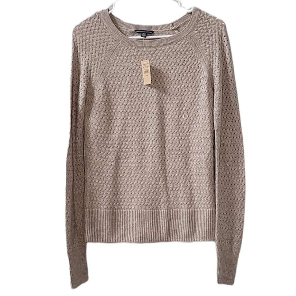 American Eagle NWT Light Brown Knit Sweater